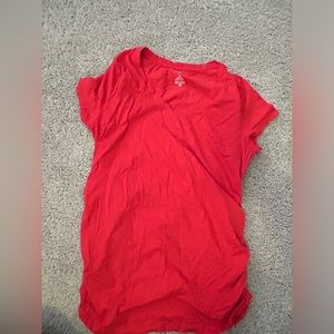 Maternity red short sleeve shirt
